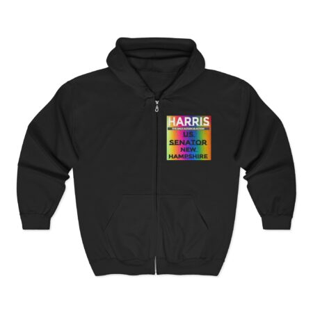 Harris for Senator New Hampshire Zip Hoodie — Rainbow Campaign Design