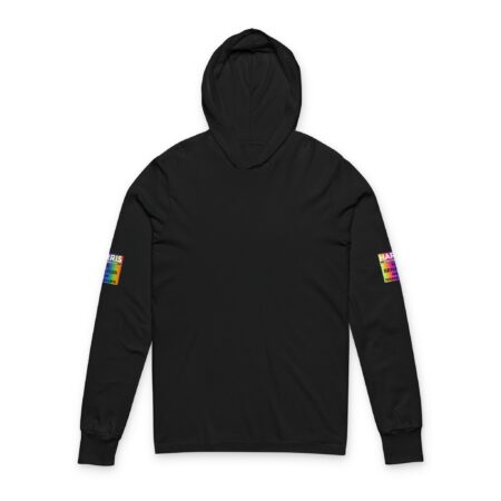 Hooded Long Sleeve Tee — Rainbow 'HARRIS' Back Graphic