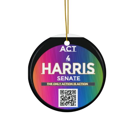 Act 4 Harris Senate Ceramic Ornament — Rainbow QR Campaign Holiday Decoration
